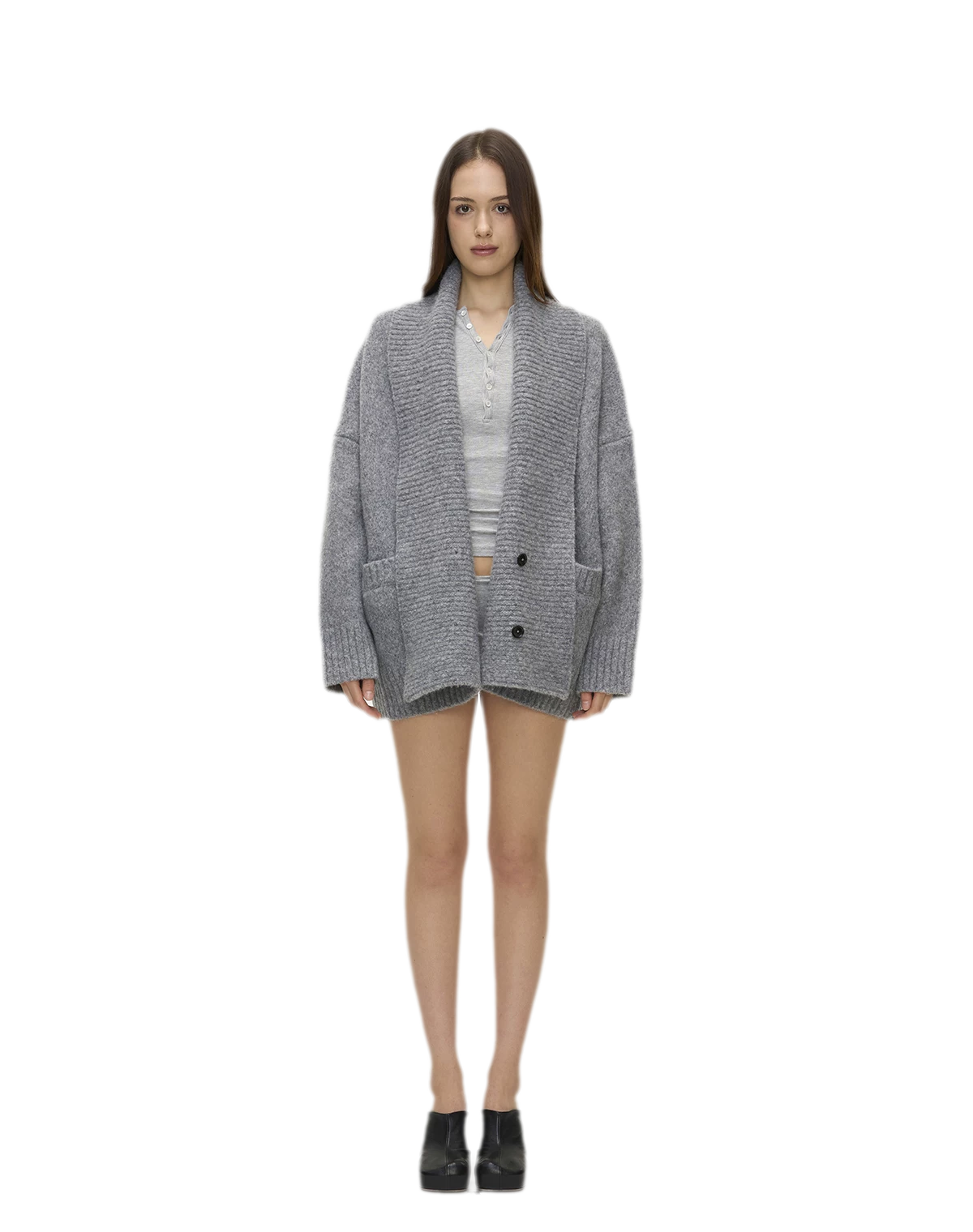 Dense Knit Shawl Cardigan
