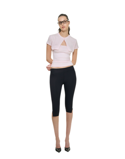 Bare-Feel Slit Capri Pants
