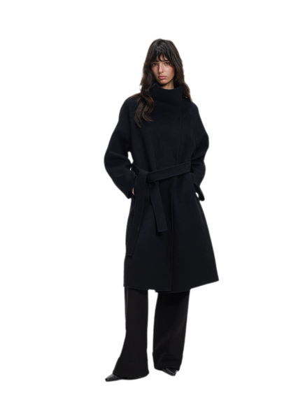 Double-Faced Wool Belted Coat