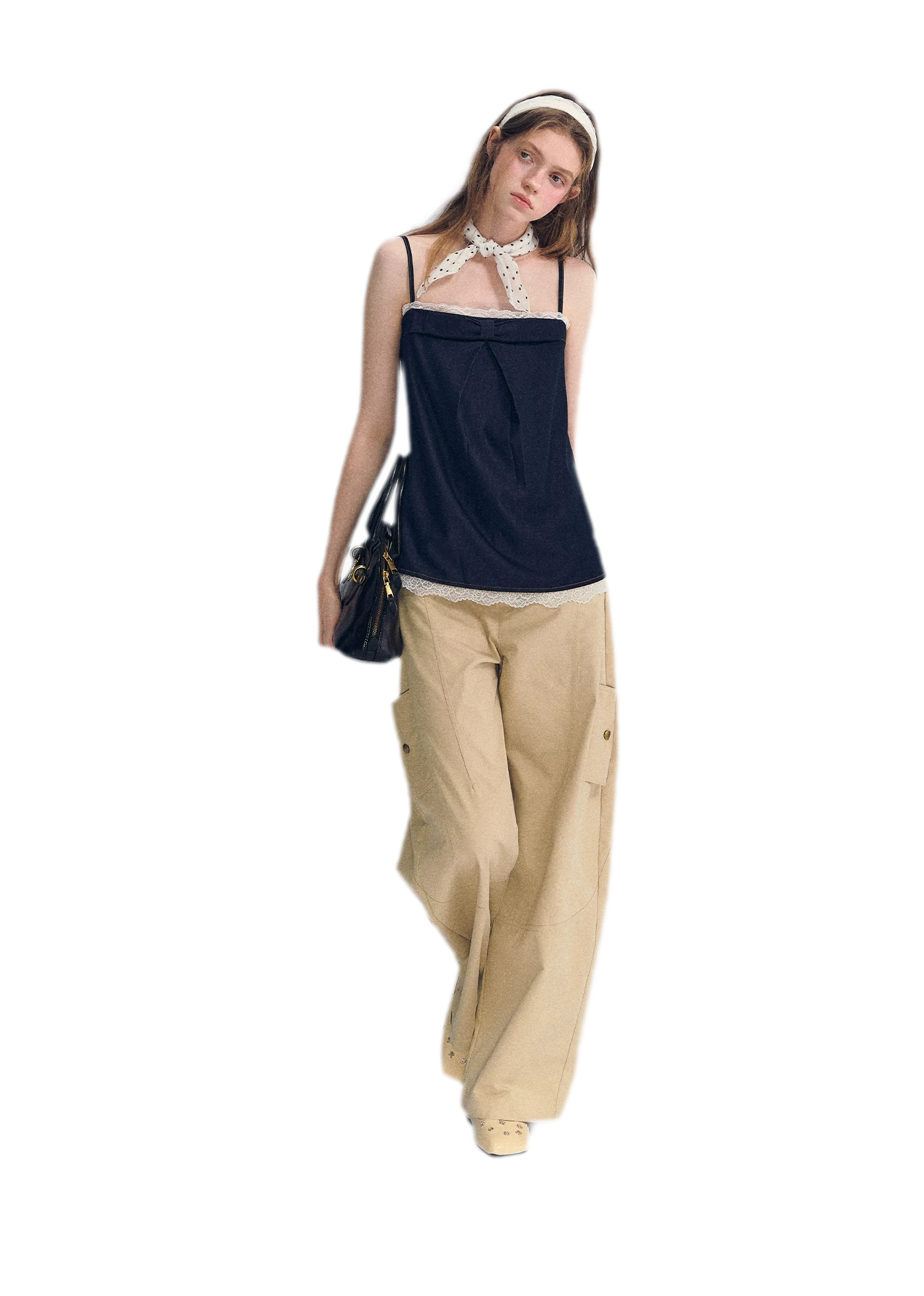 Deconstructed Curved Cargo Pants