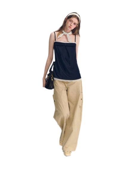 Deconstructed Curved Cargo Pants