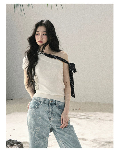 American Style Rhinestone Floral Denim Pants