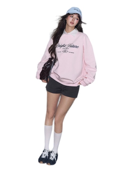 Embroidered Graphic Crewneck Sweatshirt