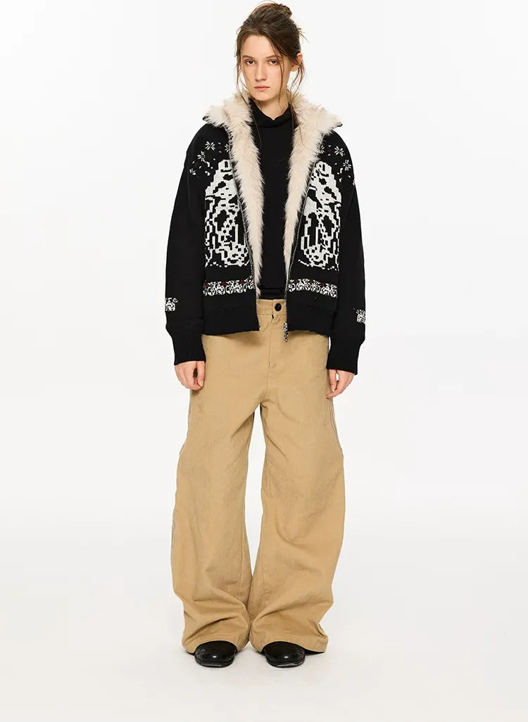 Fair Isle Relaxed Cardigan Sweater