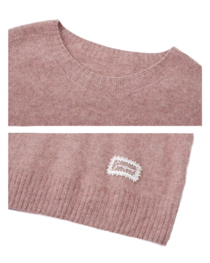 Fuzzy Knit Short Sleeve Sweater