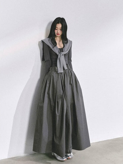 Jurk met vierkante hals en imitatie-tweedelige look