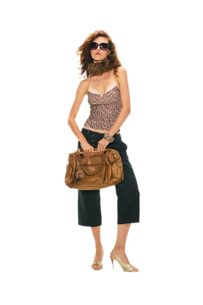 Retro Leopard Print Lace Camisole