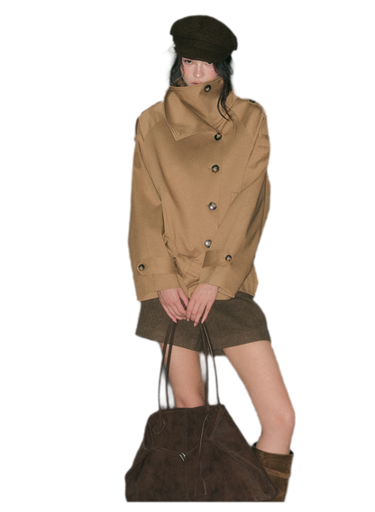 Trench coat in twill ad alta densità con cintura