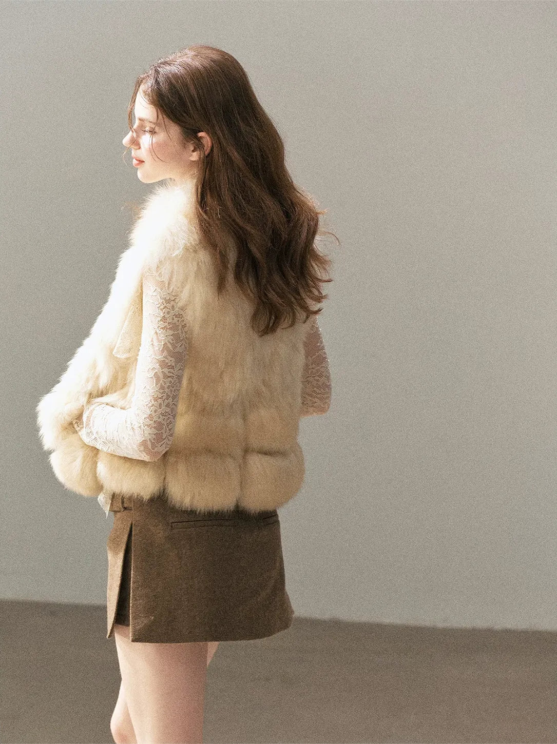 Fox Fur Stand-Collar Vest