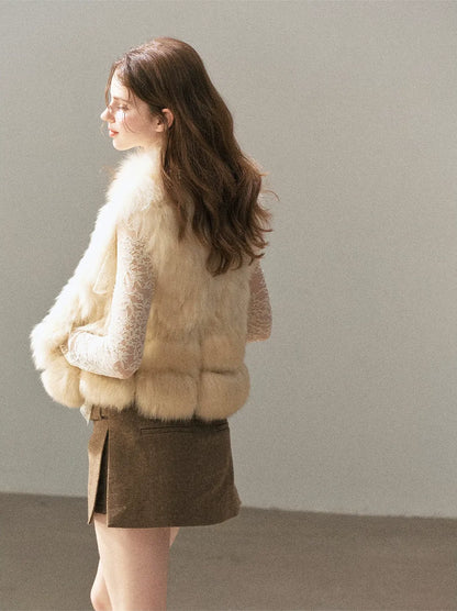Fox Fur Stand-Collar Vest