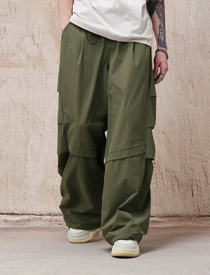 Teflon Wide-Leg Cargo Pants