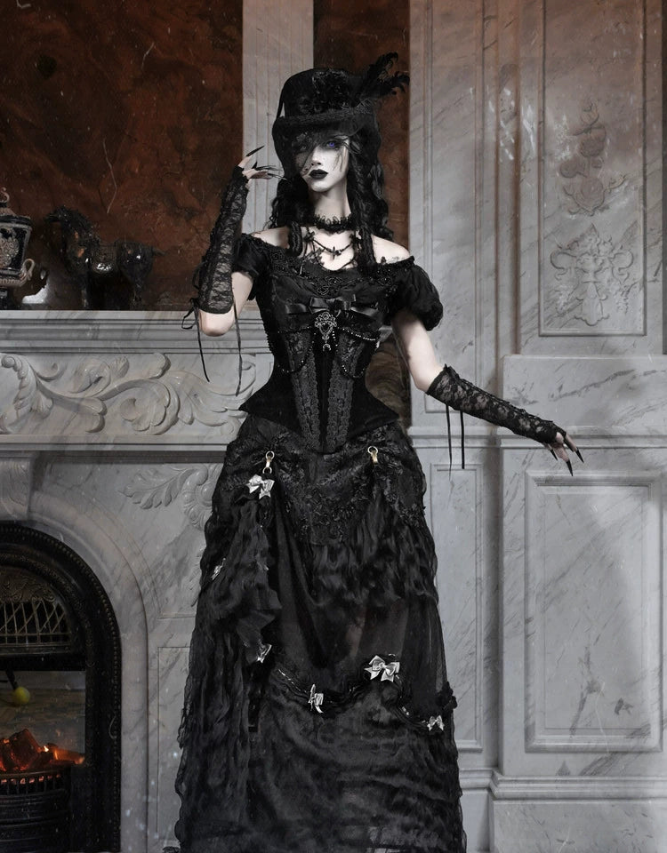 Gothic Bustle Train Skirt
