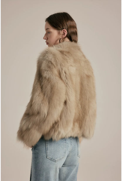 Gradient Fox Fur Jacket