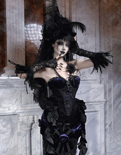 Rhinestone Velvet Gothic Corset