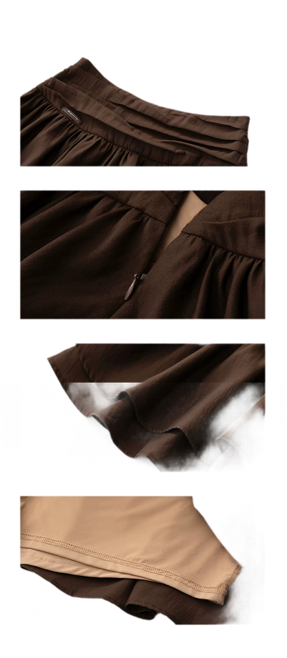 Pleated Ruffle A-Line Skirt