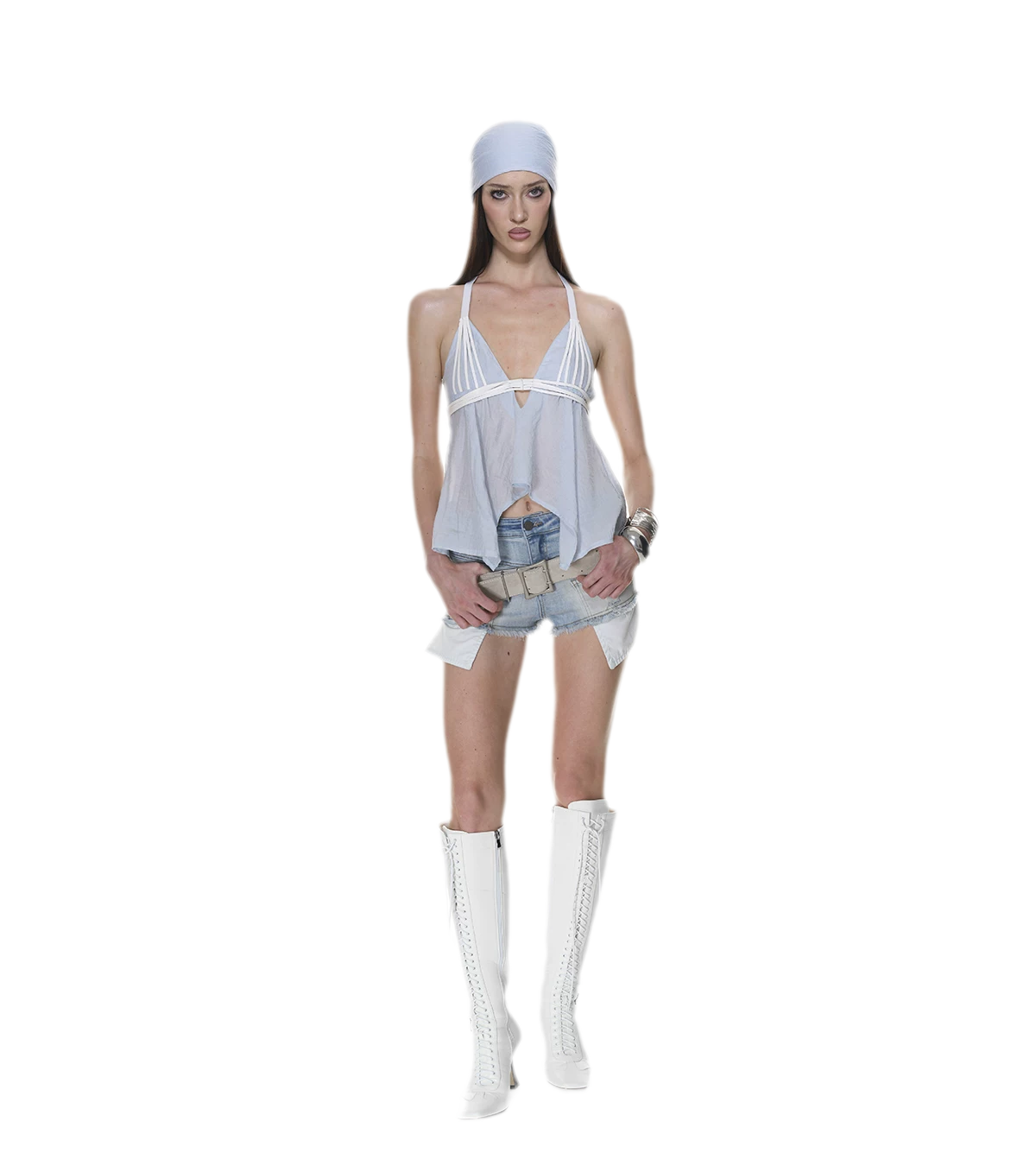 Washed Distressed Denim Shorts