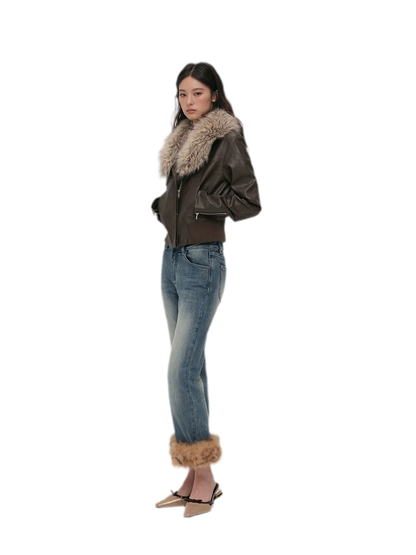 Vintage Washed Cropped Flare Jeans
