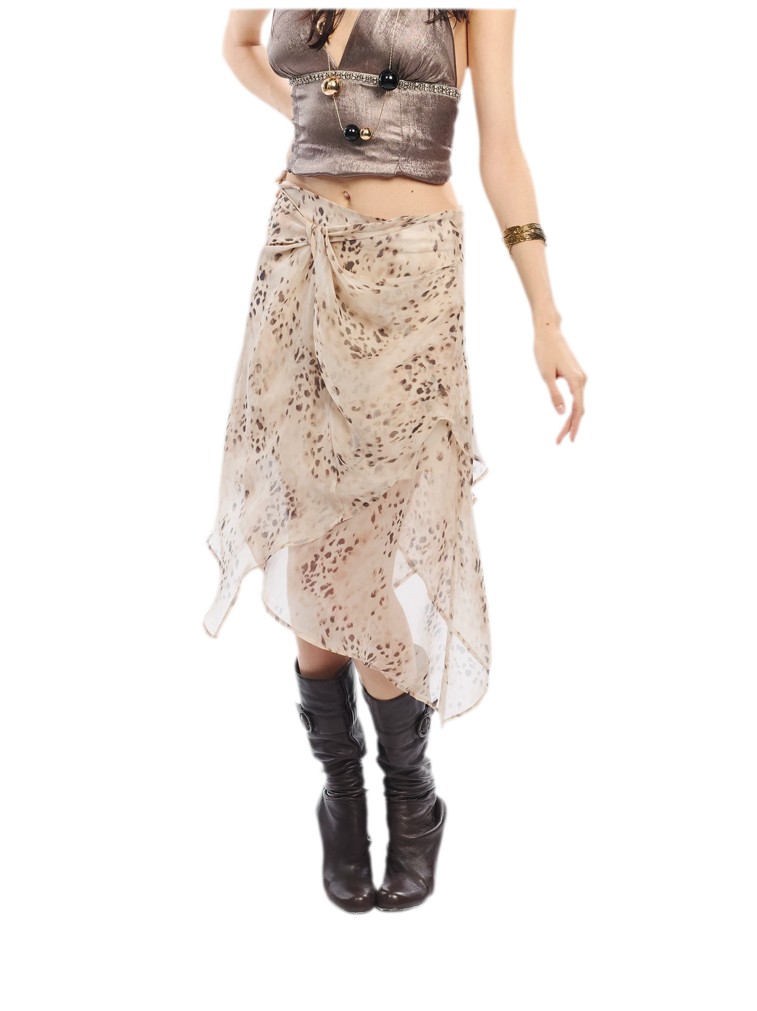 Leopard Mesh Skirt