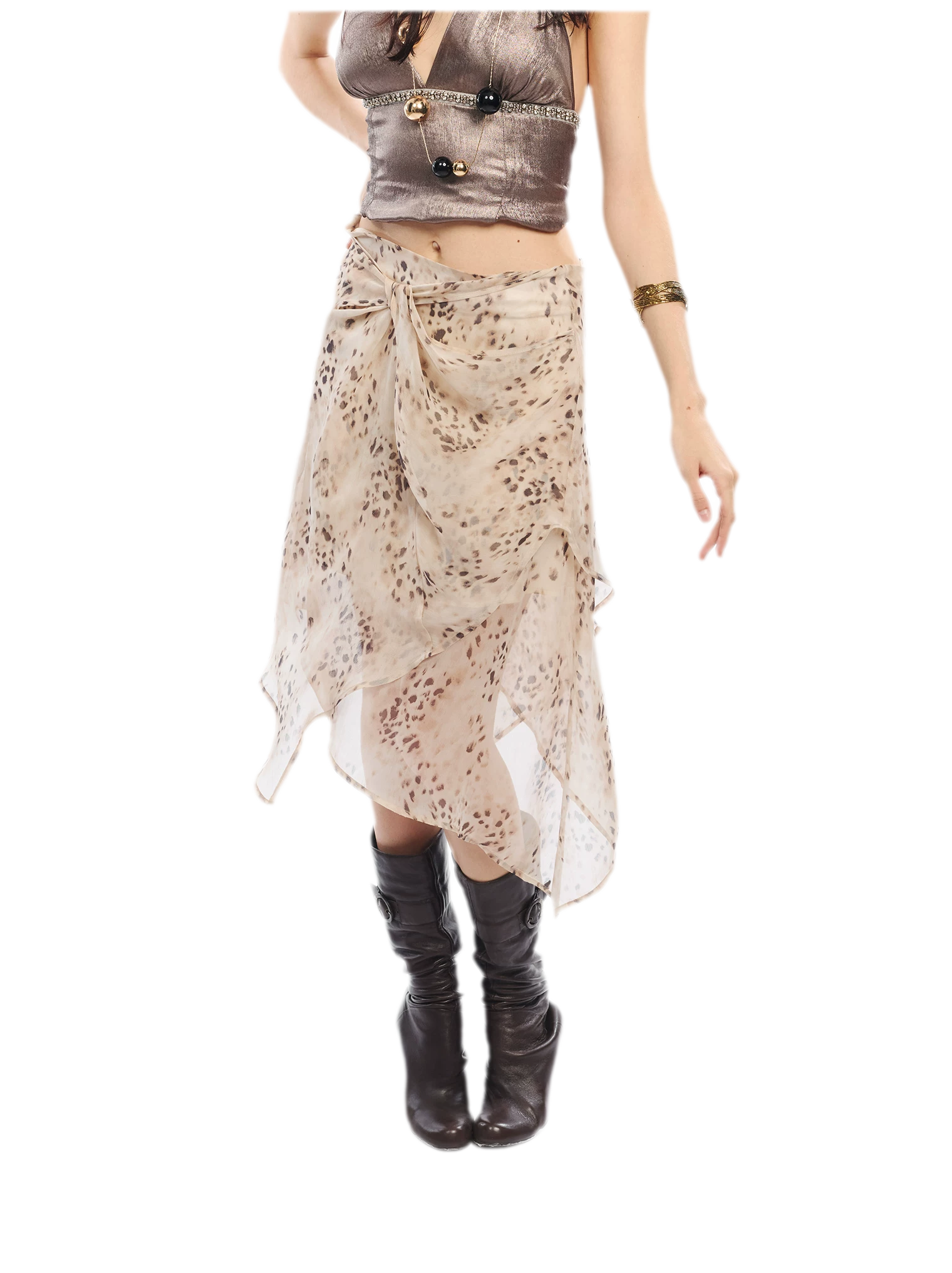 Leopard Mesh Skirt