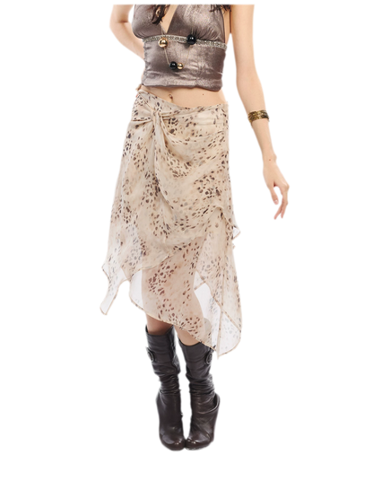 Leopard Mesh Skirt