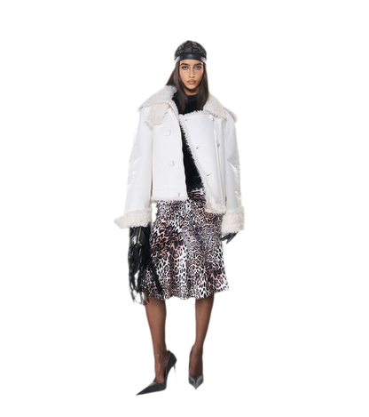 Reversible Fur Leather Cropped Jacket