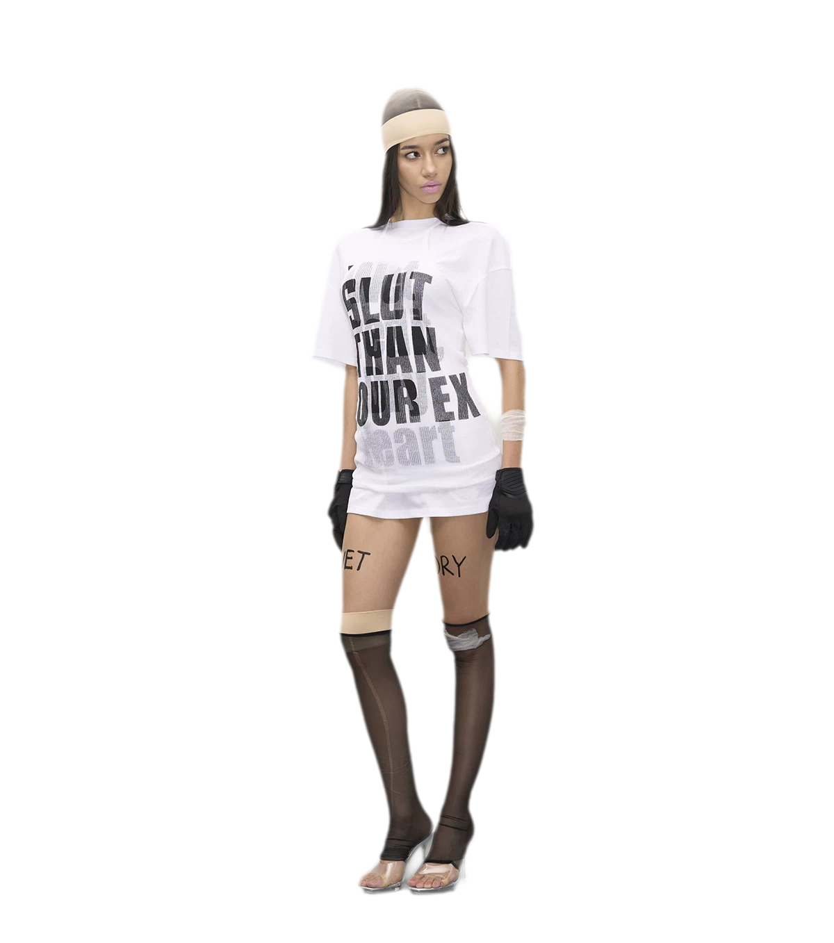 Letter Print Knit Dress