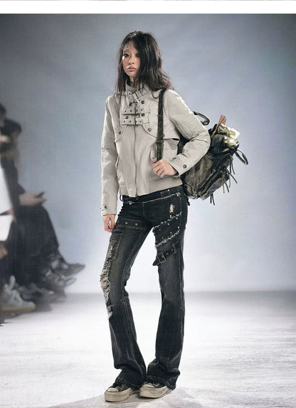 Detachable Washed Short Jacket