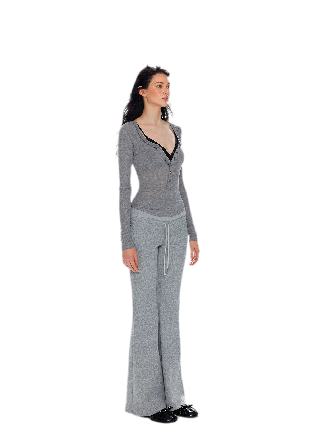 Lyocell Ruched Long Sleeve Top