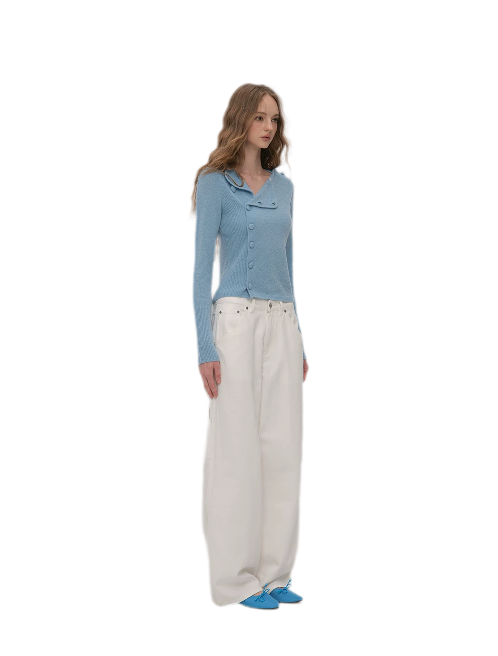 Enzyme-Washed Wide-Leg Utility Jeans
