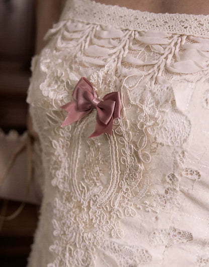 Cotton Lace Cutout Maxi Dress