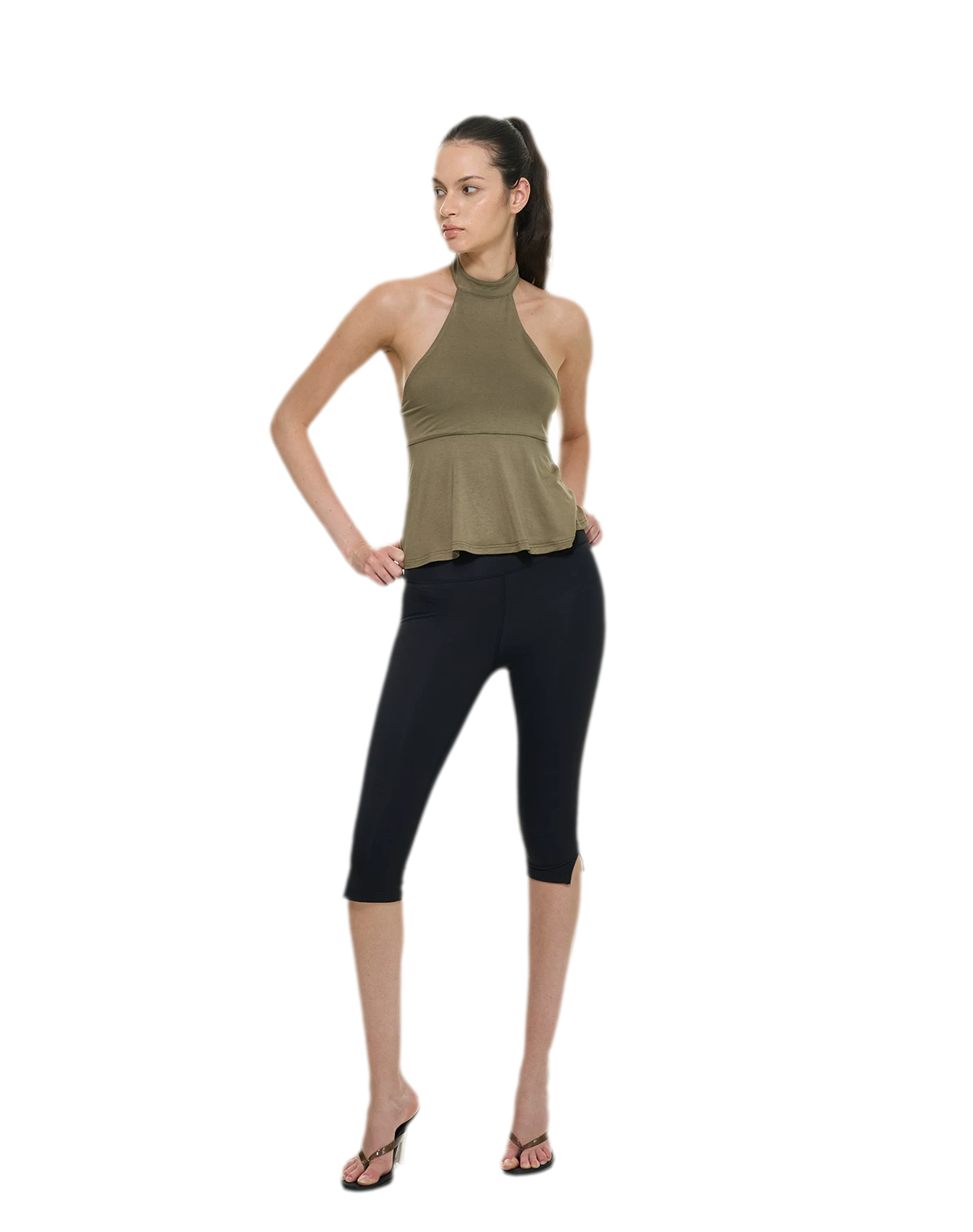 Modal Peplum Halter Top