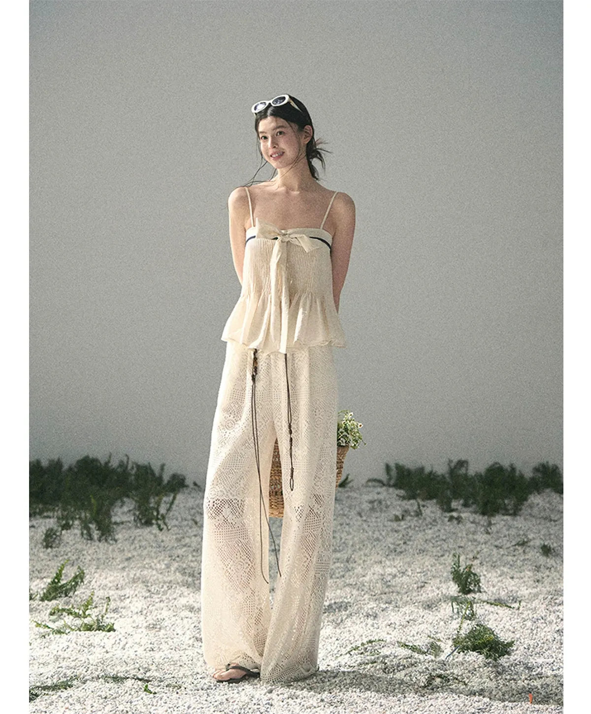 Hollow Wide-Leg Pants