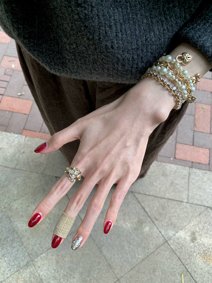 Pearl Heart Layered Bracelet