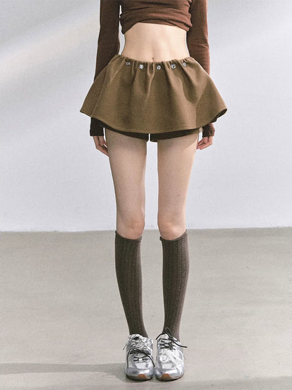 Wool Balloon A-Line Skirt