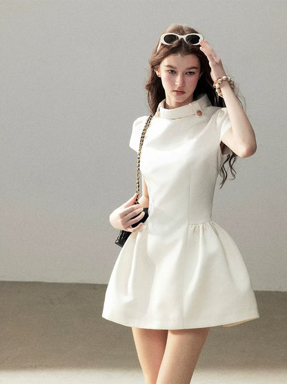 Satin A-Line Mini Dress