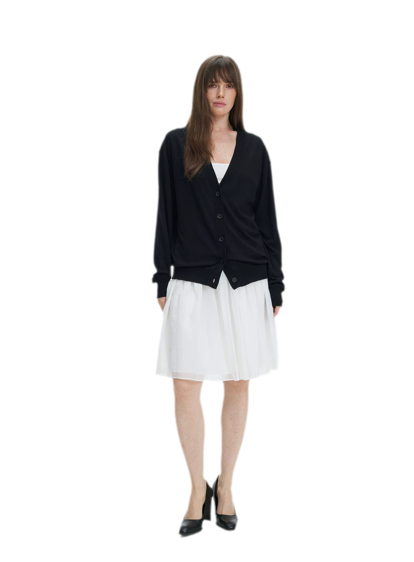 Pleated Chiffon Midi Skirt