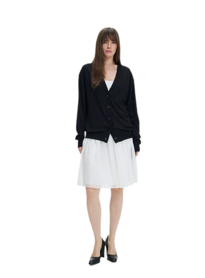 Pleated Chiffon Midi Skirt