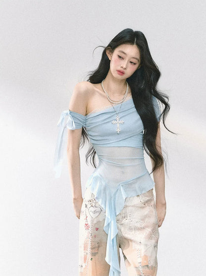 Sheer Off-Shoulder Tee
