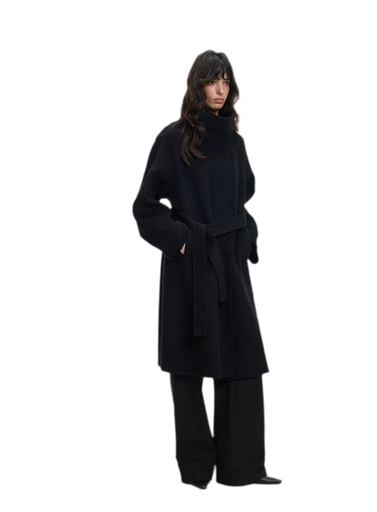 Double-Faced Wool Belted Coat