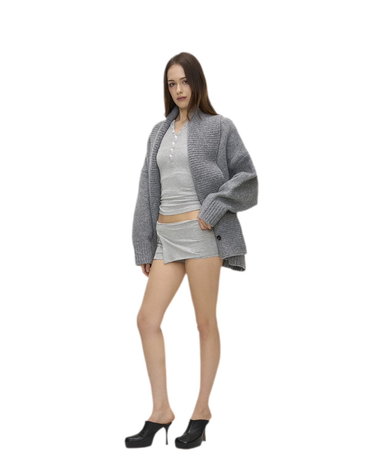 Dense Knit Shawl Cardigan