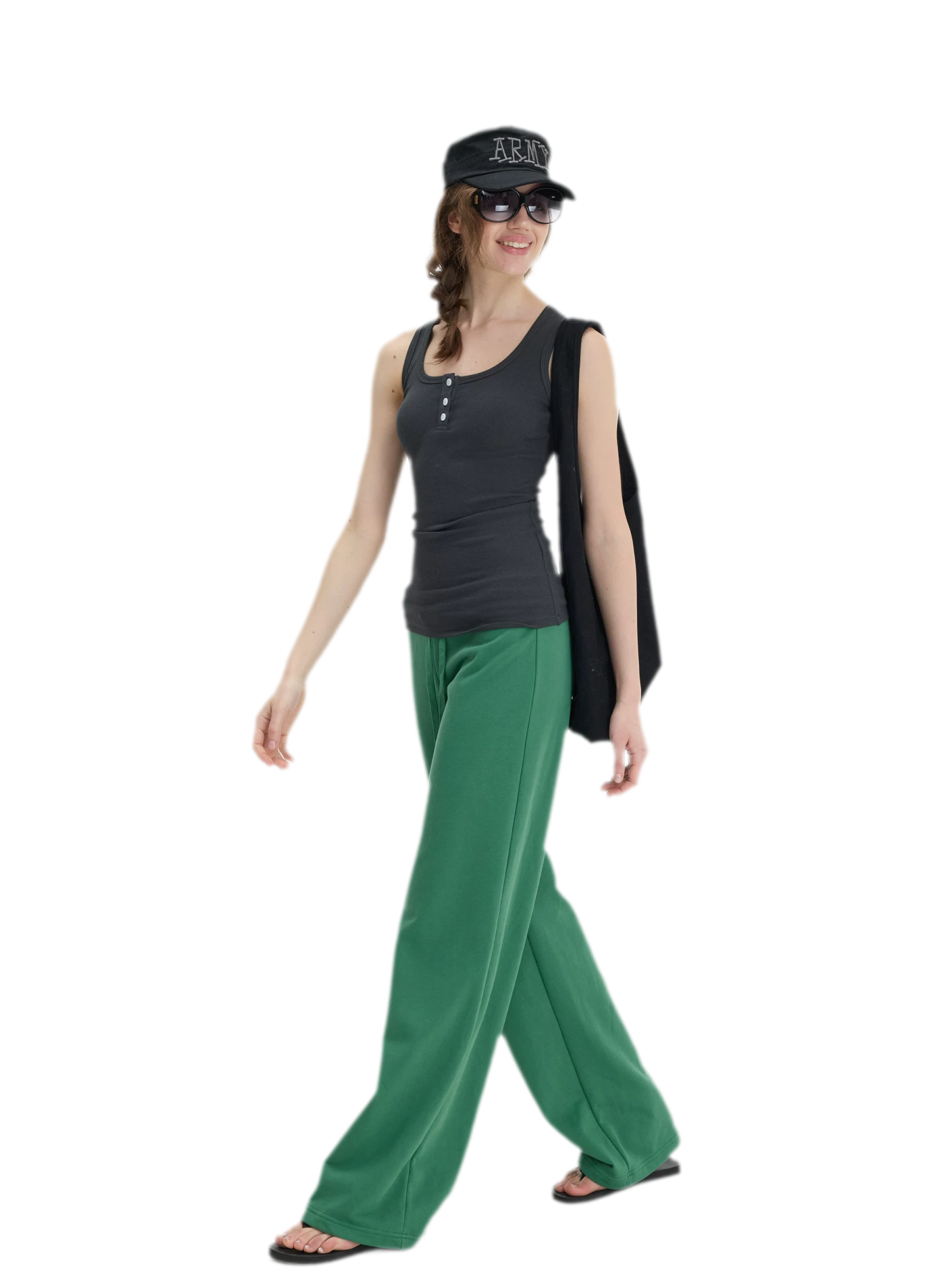 Ribbed Slim-Fit Henley Tank