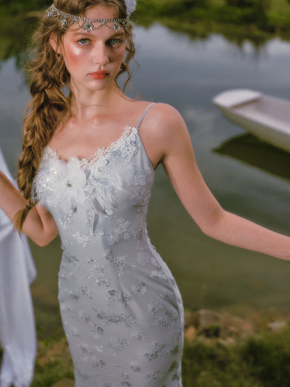 Burnout Velvet Fishtail Dress