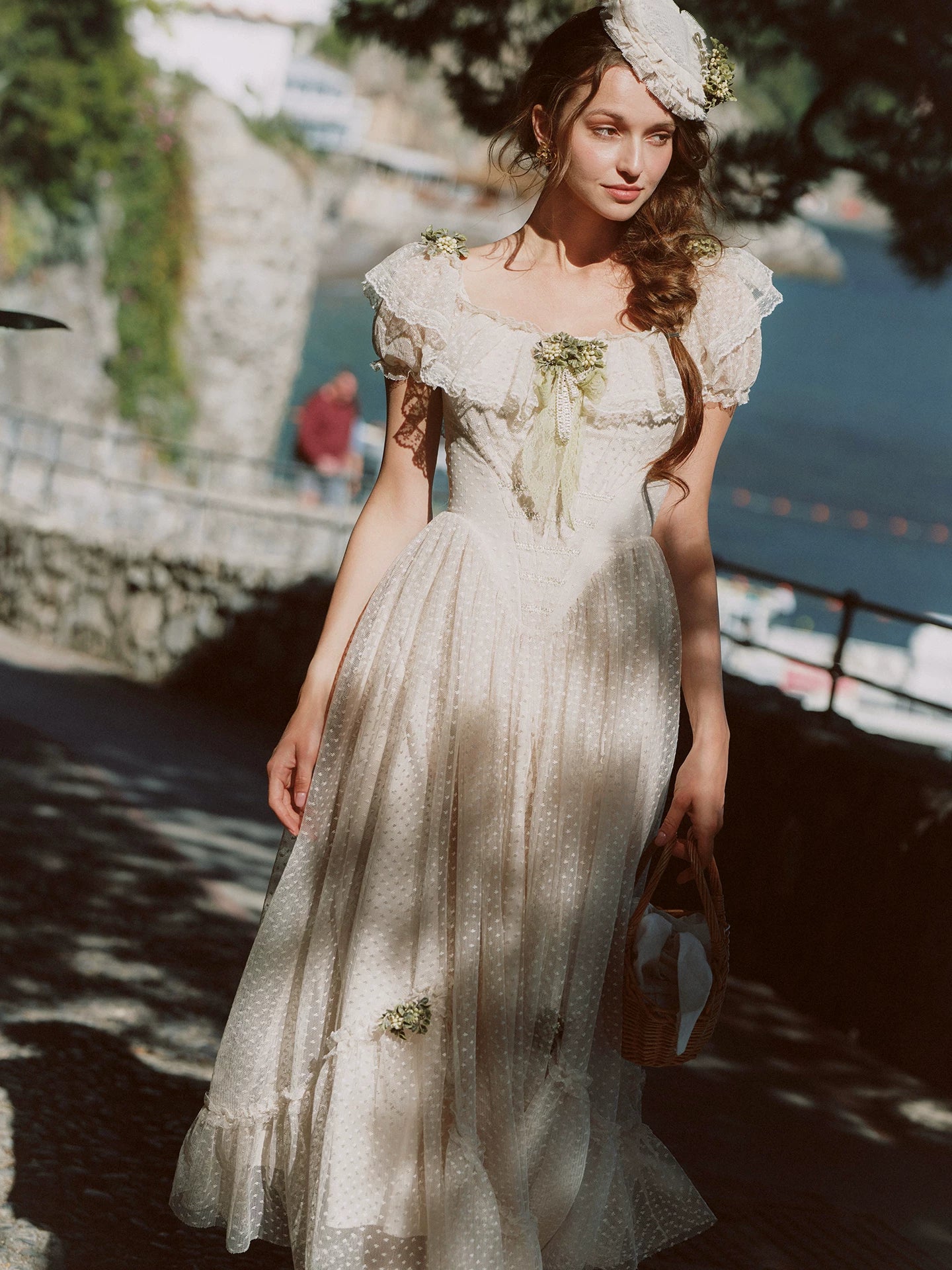 French Lace Princess Midi Dress