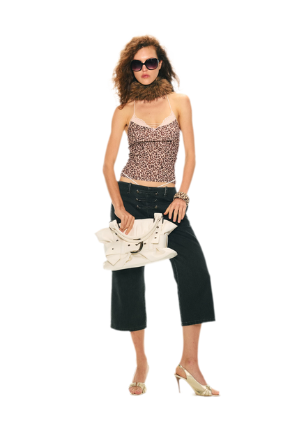 Retro Leopard Print Lace Camisole