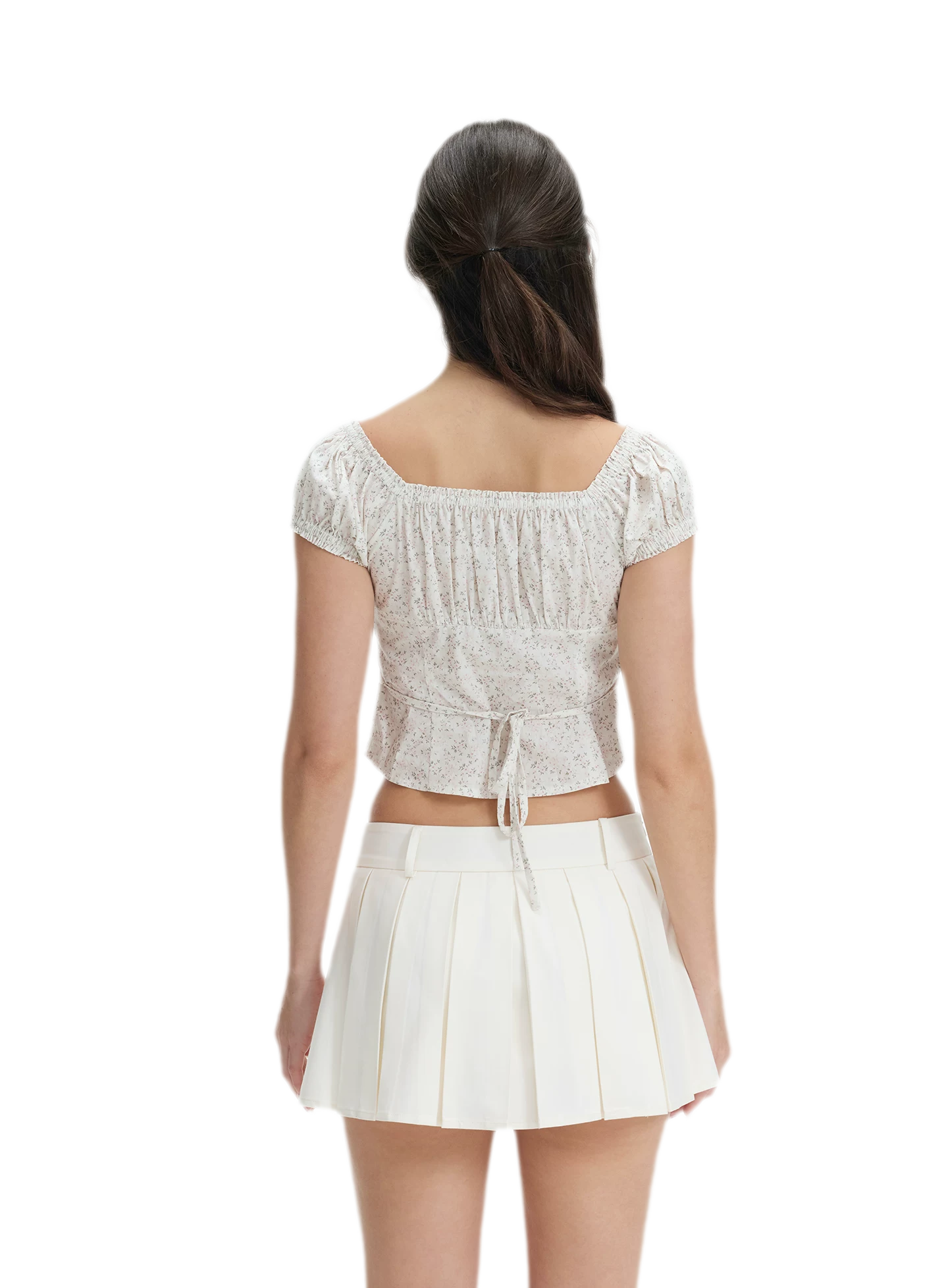 Cotton Floral Puff-Sleeve Top