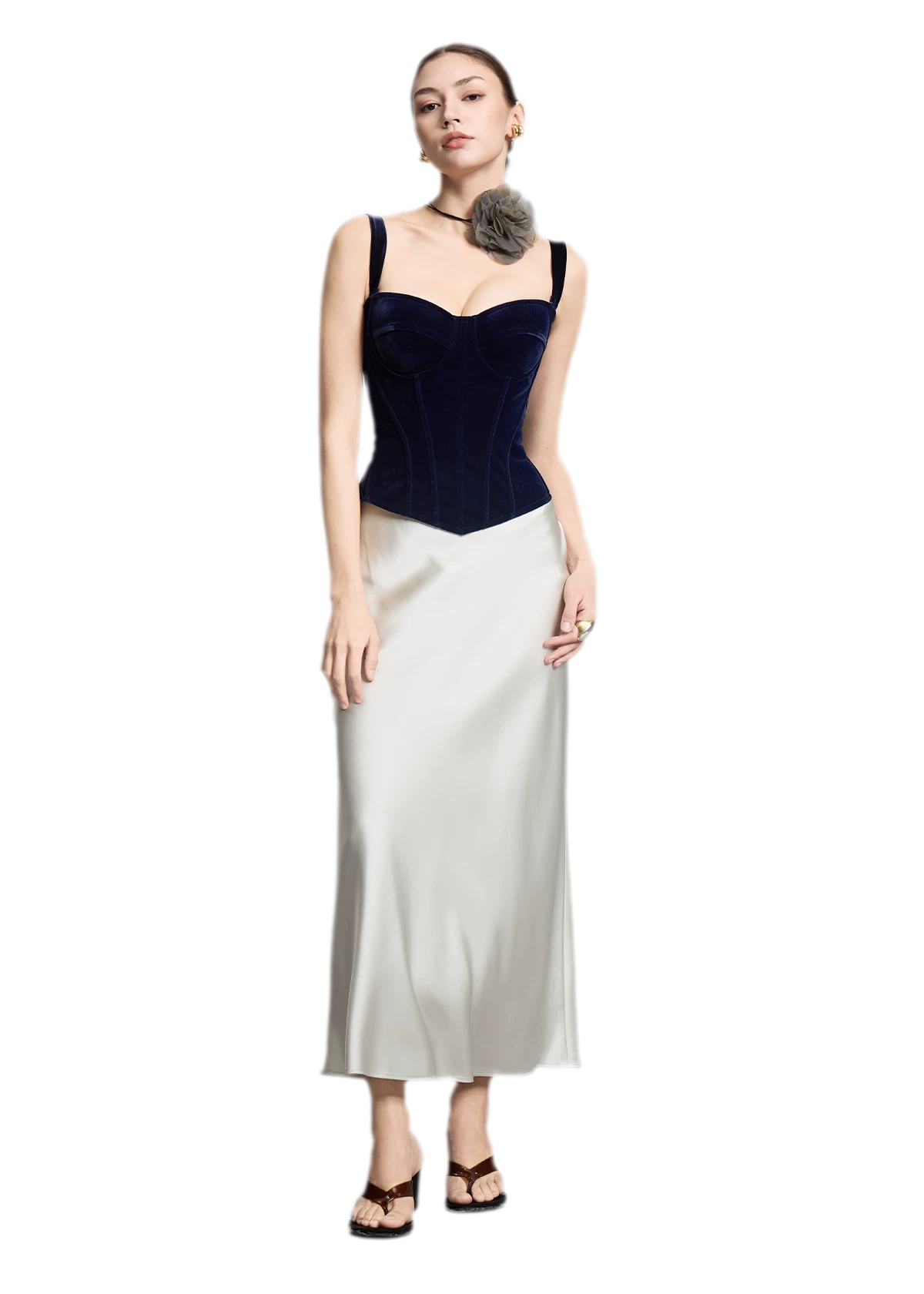Velvet Boned Corset Top