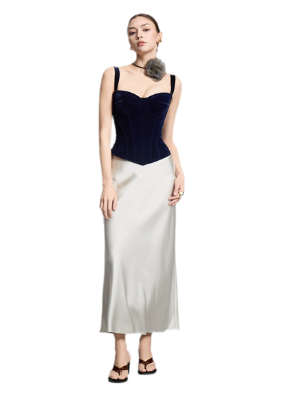 Velvet Boned Corset Top