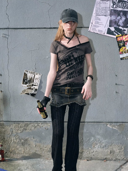 Asymmetric Graffiti T-Shirt