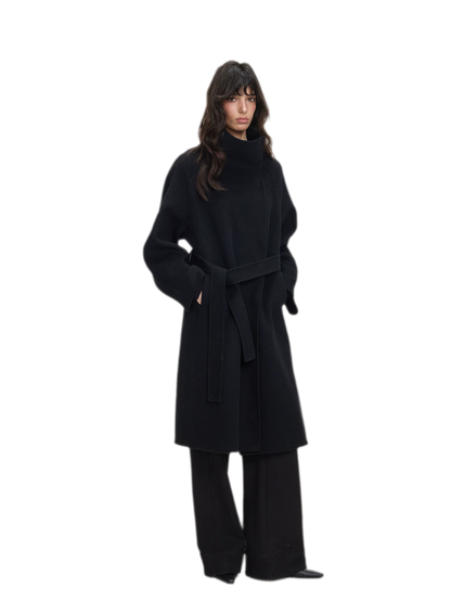 Double-Faced Wool Belted Coat