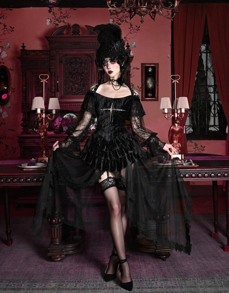 Embossed Velvet Gothic Blouse